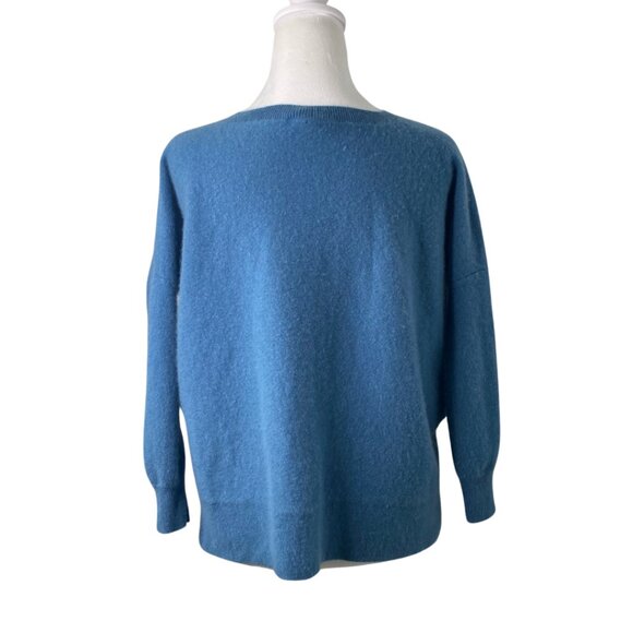 Eileen Fisher 3/4 Sleeves Blue 100% Cashmere Pullover Sweater, Size XS #223 - Picture 5 of 14